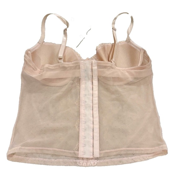 Rampage Sexy Lacy Pink Underwire Sheer Corset Bra Top with Bows; 36C NWOT - Picture 10 of 11